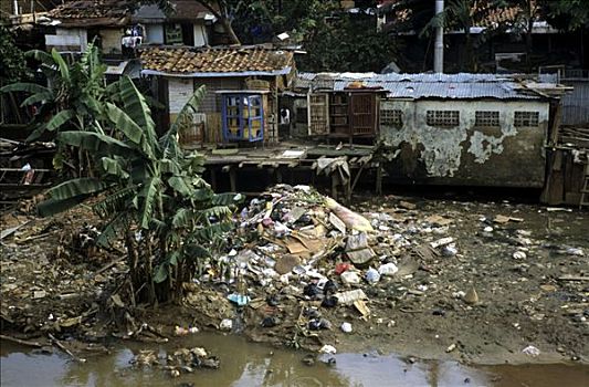 贫民窟,雅加达,印度尼西亚,爪哇,亚洲