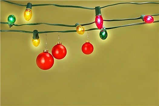 圣诞节,彩球,悬挂