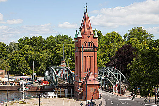 桥,塔,开合式吊桥,吕贝克,汉萨同盟城市,石荷州,德国,欧洲