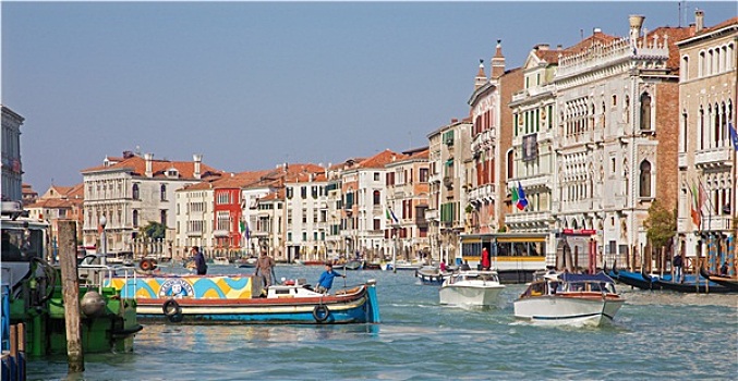威尼斯,意大利,大运河,满,活动