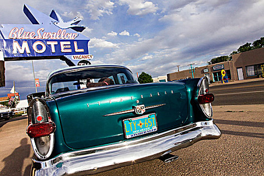 新墨西哥,美国,66号公路,历史,蓝色,汽车旅馆