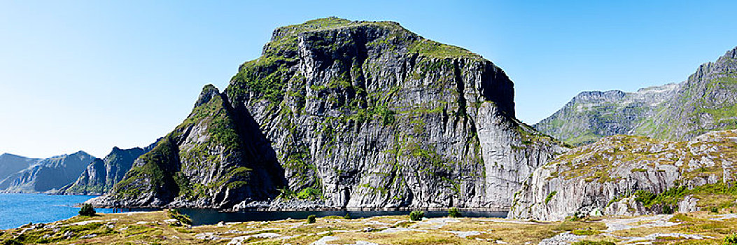 山景,尖,罗弗敦群岛,诺尔兰郡,挪威,欧洲