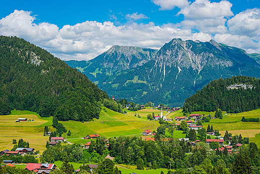 蒂芬巴赫,后面,阿尔卑斯山,巴伐利亚,德国,欧洲