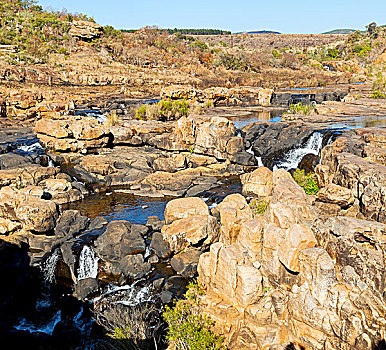 南非,河,峡谷,公园,自然保护区,天空,石头