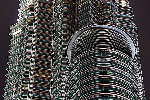 建筑,佩重纳斯大厦,相似,塔,双子塔,夜晚,吉隆坡,马来西亚,东南亚,亚洲