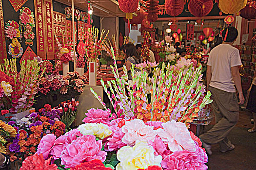花,唐人街,新加坡