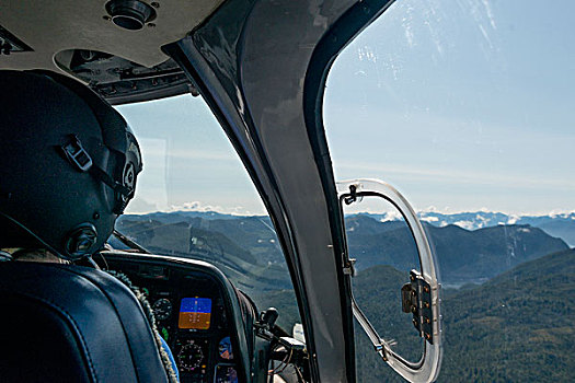 飞行员,飞,直升飞机,地区性,地区,岛屿,不列颠哥伦比亚省,加拿大