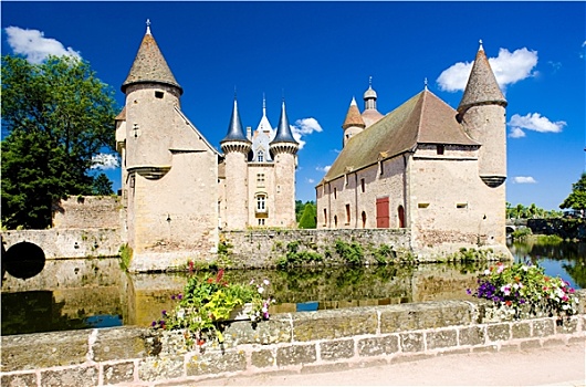 城堡,勃艮第,法国