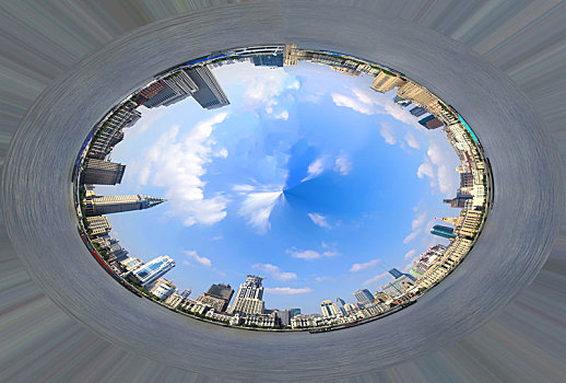 360度,全景上海,无死角,鱼眼拍摄,上海风光