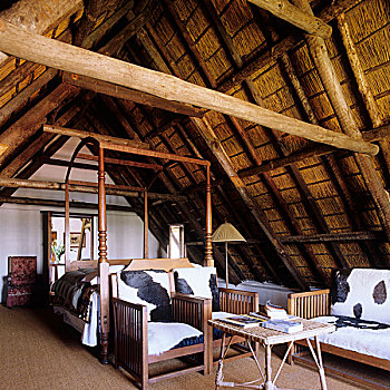 木椅,毛皮,阁楼,卧室,编织物,地面,南非,郊区住宅