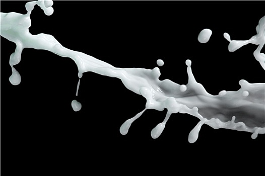 牛奶,白色,液体,溅,黑色背景,背景