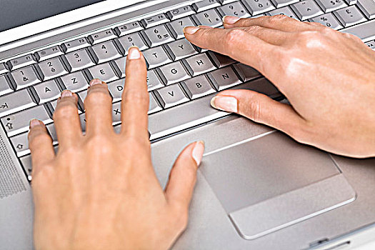 女人,手,笔记本电脑