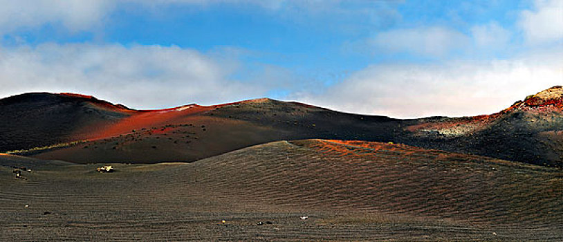 火山地貌,蒙大拿,蒂玛法雅国家公园,兰索罗特岛,加纳利群岛,西班牙,欧洲