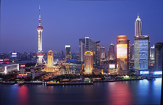 上海夜幕下的立交