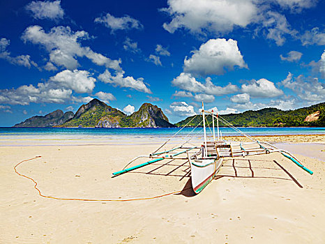 热带沙滩,退潮,爱妮岛,菲律宾