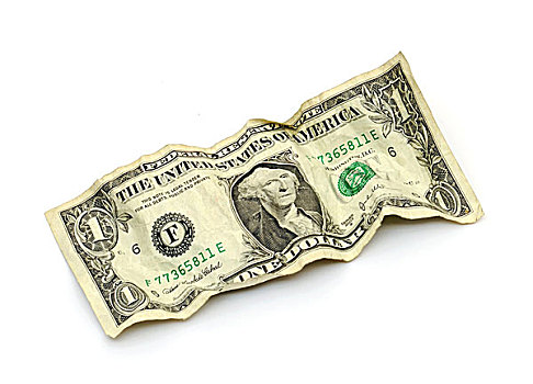 褶皱,美国,美元,钞票