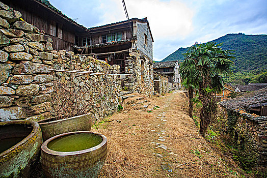 胜坑村,石屋,山村,民宿,小溪