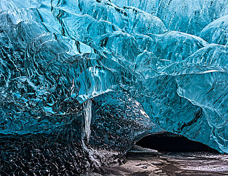 结冰,洞穴,冰河,国家公园,欧洲,冰岛,大幅,尺寸