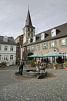 市场,喷泉,北莱茵威斯特伐利亚,德国,欧洲