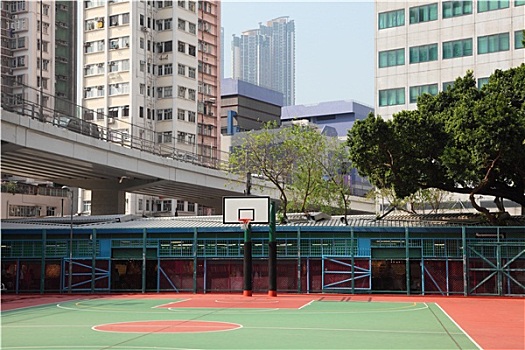篮球场,城市,香港,中国