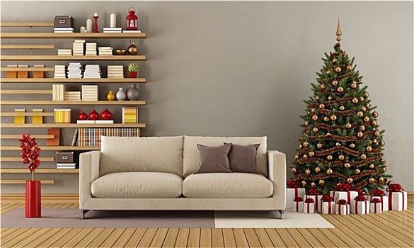 现代,休闲沙发,圣诞树