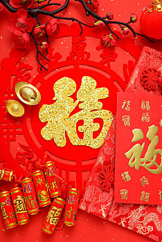 中国传统节日春节新年背景