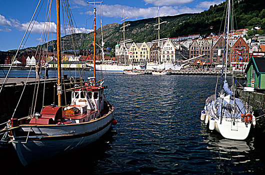 挪威,卑尔根,港口,地区,背景