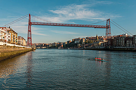 桥,悬挂,1893年,世界遗产,毕尔巴鄂,巴斯克,西班牙,欧洲