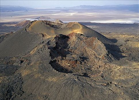 火山,大,湖,山谷,远景,南,一个,许多,不活跃,区域