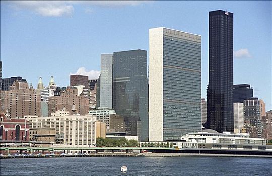 世界,塔楼,右边,联合国,总部,曼哈顿,纽约,美国