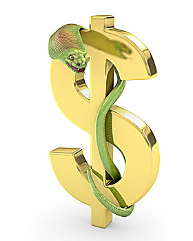 绿色,眼镜蛇,金色,美元符号