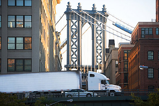 卡车,曼哈顿大桥,纽约