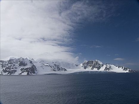 全景,山峦,海峡,南极