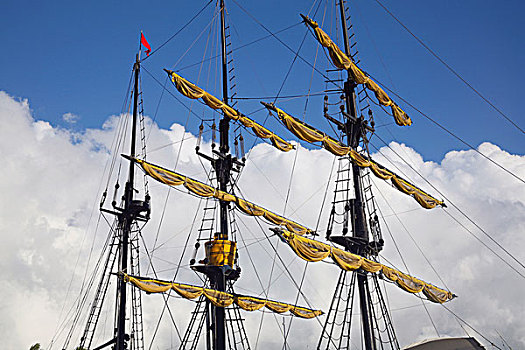 帆,高桅横帆船,卡波圣卢卡斯,墨西哥