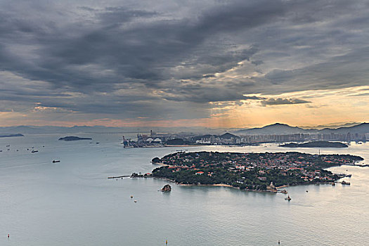 厦门鼓浪屿全景,全岛鸟瞰