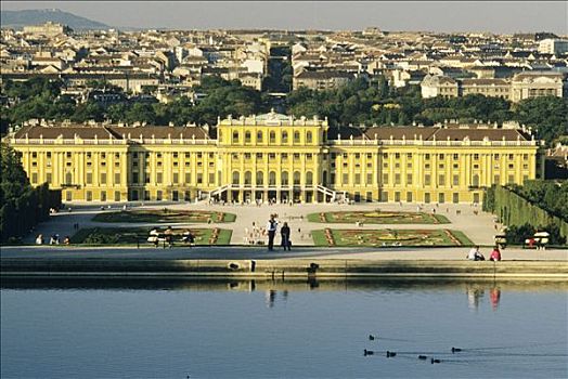 奥地利,维也纳,全景,美泉宫,城堡,盆地