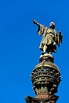 雕塑,哥伦布,巴塞罗那,加泰罗尼亚,西班牙,欧洲
