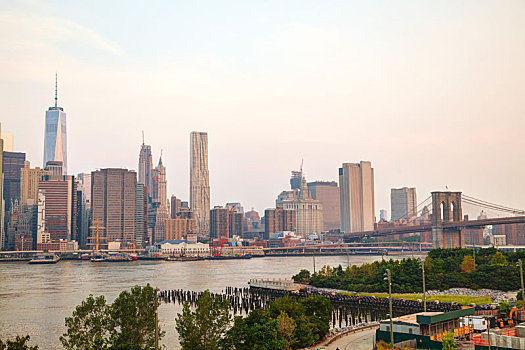 下曼哈顿,城市,布鲁克林大桥