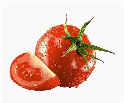一个,番茄,楔形,水滴
