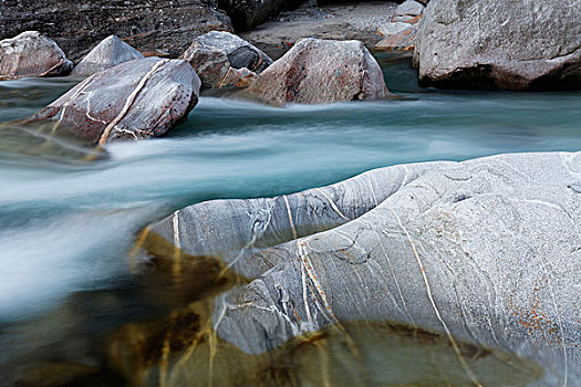 水,石头,山谷,提契诺河,瑞士,欧洲
