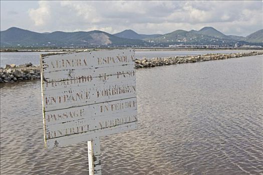 标牌,靠近,伊比沙岛,巴利阿里群岛,西班牙