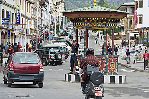交警,交通,廷布,不丹