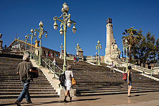 台阶,火车站,马赛,圣徒
