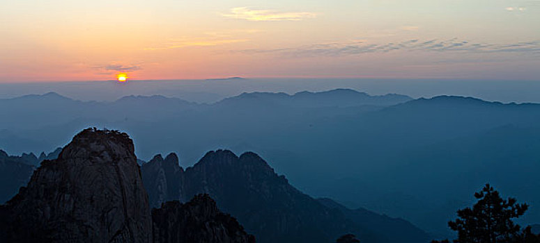 黄山,自然风光,日出日落