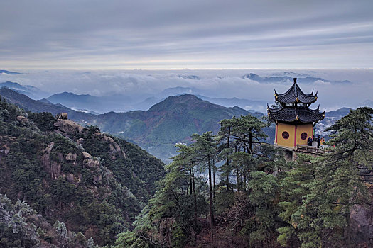 九华山观音峰冬季远景1