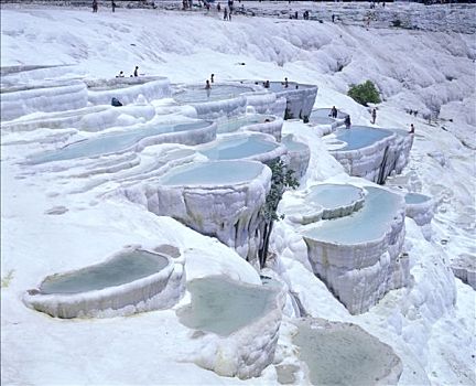 石灰石,平台,棉花堡,土耳其