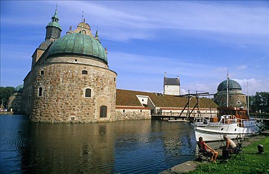 瑞典,东约特兰省,城堡,四个,健壮,塔