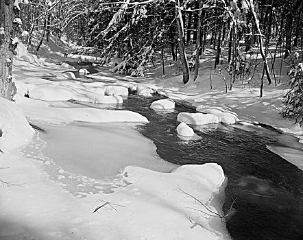 溪流,冬天