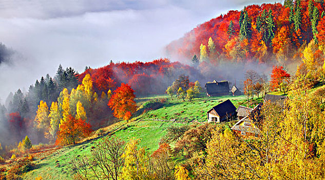 欧洲乌克兰喀尔巴阡山脉