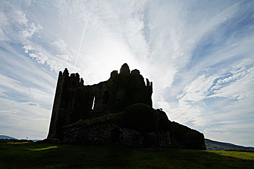 遗址,16世纪,城堡,靠近,克俐环,凯瑞郡,爱尔兰